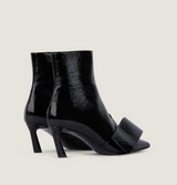 Twisted Ribbon ankle boots in shiny naplack leather