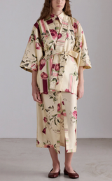 Kimono with Rose and Tulip Print