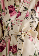 Kimono with Rose and Tulip Print