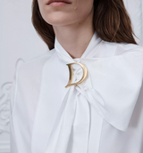 Blouse with Plastron and Tied Collar