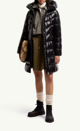 Marusse Hooded Mid-Length Down Jacket