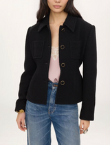 FITTED TAILORED JACKET IN WOOL BOUCLETTE