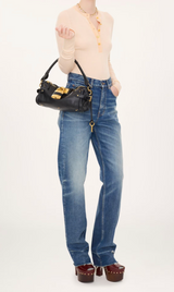 SMALL PADDINGTON BAG WITH STRAP IN GRAINED LEATHER