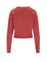 CROPPED FITTED LOGO SWEATER IN A WOOL & CASHMERE KNIT