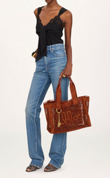 SUMMER BANANA EAST-WEST TOTE BAG IN RAFFIA
