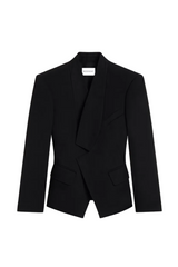 Reverse lapel jacket in wool