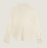Shirt in silk with deconstructed collar
