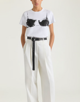 T-shirt in cotton with Cutaway bra print