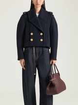 Short pea coat in wool