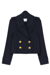 Short pea coat in wool
