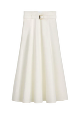 Mid-Length Belted Skirt