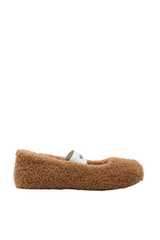 BROWN SHEARLING BALLERINAS