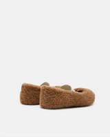 BROWN SHEARLING BALLERINAS