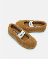 BROWN SHEARLING BALLERINAS