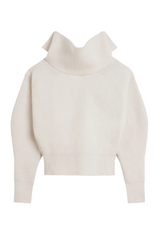 Slashed sweater in wool and cashmere