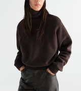 SHORT SWEATER IN FELTED MERINO WOOL