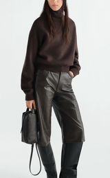 SHORT SWEATER IN FELTED MERINO WOOL