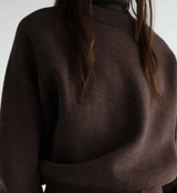 SHORT SWEATER IN FELTED MERINO WOOL