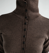 BUTTONED TOP IN FINE WOOL