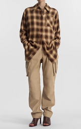 Oversized Shirt in Tencel Plaid