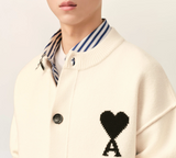 WHITE WOOL AMI DE COEUR CARDIGAN