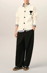 WHITE WOOL AMI DE COEUR CARDIGAN