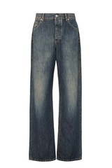 Blue washed denim trousers