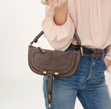 Mini Marcie shoulder bag in suede leather