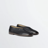 FLAT PIPED SLIPPERS IN SHINY NAPPA LAMB LEATHER