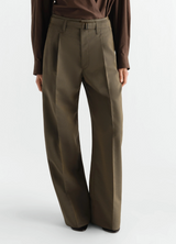 LARGE PLEATED PANTS IN WOOL MOHAIR TOILE