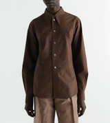 POINTED COLLAR SHIRT IN WASHED COTTON SILK