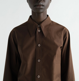 POINTED COLLAR SHIRT IN WASHED COTTON SILK