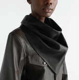 LEATHER TRIANGLE SCARF IN SOFT NAPPA LAMB LEATHER