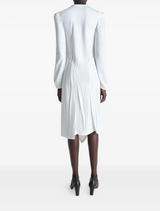CREASED BIAS DRESS IN POLY VISCOSE TWILL