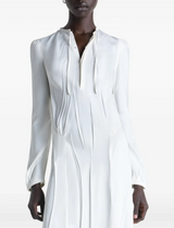 CREASED BIAS DRESS IN POLY VISCOSE TWILL