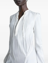 CREASED BIAS DRESS IN POLY VISCOSE TWILL