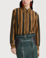 Orange Degradé Stripe cotton-silk shirt