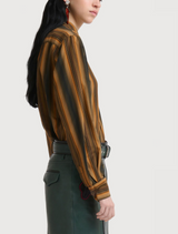Orange Degradé Stripe cotton-silk shirt
