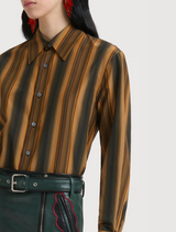 Orange Degradé Stripe cotton-silk shirt