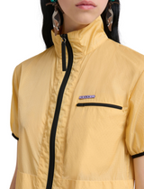 Yellow ripstop zip-front dress