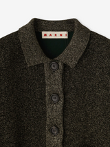 METALLIC-KNIT WOOL CARDIGAN