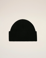 BLACK WOOL BEANIE WITH AMI DE COEUR