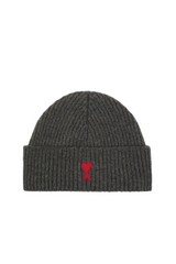 GREY WOOL BEANIE WITH AMI DE COEUR