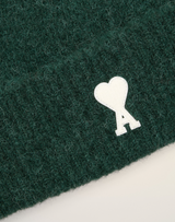 GREEN ALPACA BEANIE WITH AMI DE COEUR