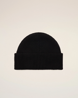 BLACK WOOL BEANIE WITH AMI DE COEUR