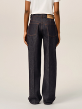 BLUE BALLOON-FIT COTTON JEANS
