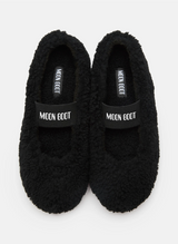 BLACK SHEARLING BALLERINAS