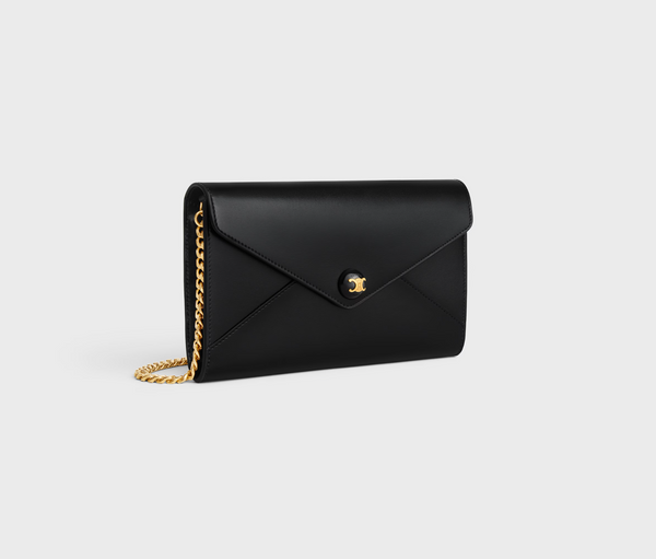 ENVELOPE WALLET ON CHAIN IN Shiny calfskin