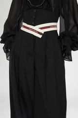 Wide-Leg Pants with Corset-Style Waist