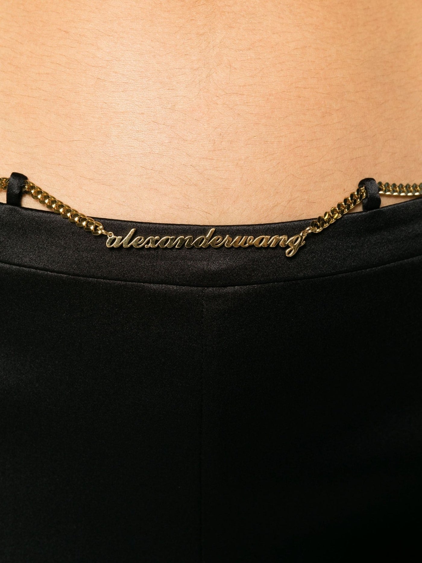 【関税込み】alexander wang Gold Nameplate Chain' pants Alexander Wang 'Gold Nameplate Chain' Pants Black